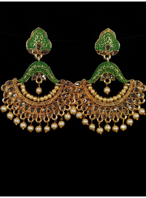 Reverse Ad Earrings With Meenakari Work